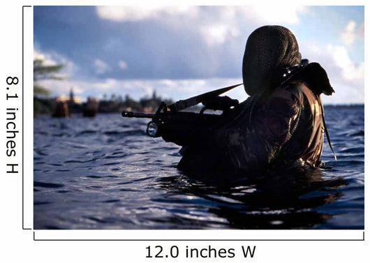 Navy Seal Emerges from Wall Decal