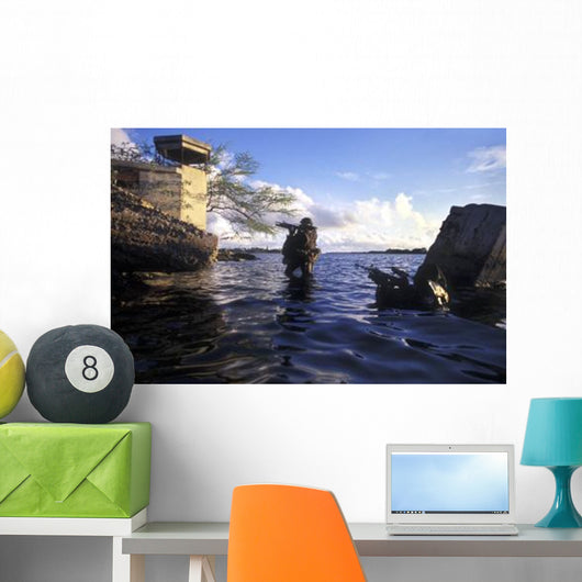 Pair Navy Seal Combat Wall Decal Design 1