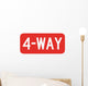 Red 4-way Sign Wall Decal