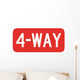 Red 4-way Sign Wall Decal