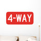 Red 4-way Sign Wall Decal