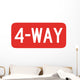 Red 4-way Sign Wall Decal