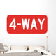 Red 4-way Sign Wall Decal