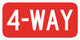 Red 4-way Sign Wall Decal