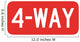 Red 4-way Sign Wall Decal