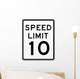 Speed Limit Sign 10 Wall Decal