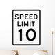 Speed Limit Sign 10 Wall Decal