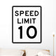 Speed Limit Sign 10 Wall Decal