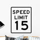 Speed Limit Sign 15mph Wall Decal