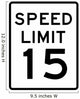 Speed Limit Sign 15mph Wall Decal