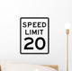 Speed Limit Sign 20 Wall Decal