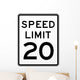 Speed Limit Sign 20 Wall Decal