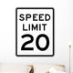 Speed Limit Sign 20 Wall Decal