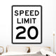 Speed Limit Sign 20 Wall Decal