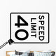 Speed Limit Sign 40mph Wall Decal