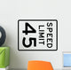 Speed Limit Sign 45mph Wall Decal