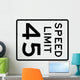 Speed Limit Sign 45mph Wall Decal