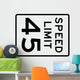 Speed Limit Sign 45mph Wall Decal