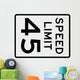 Speed Limit Sign 45mph Wall Decal