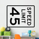 Speed Limit Sign 45mph Wall Decal
