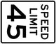 Speed Limit Sign 45mph Wall Decal