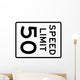Speed Limit Sign 50mph Wall Decal