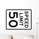 Speed Limit Sign 50mph Wall Decal