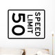 Speed Limit Sign 50mph Wall Decal