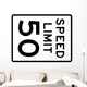 Speed Limit Sign 50mph Wall Decal