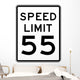 Speed Limit Sign 55 Wall Decal
