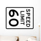 Speed Limit Sign 60mph Wall Decal