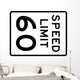 Speed Limit Sign 60mph Wall Decal