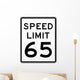 Speed Limit Sign 65 Wall Decal