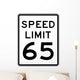 Speed Limit Sign 65 Wall Decal
