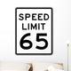 Speed Limit Sign 65 Wall Decal