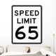 Speed Limit Sign 65 Wall Decal