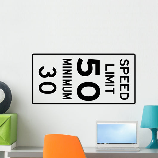 Speed Limit Sign 50 Wall Decal