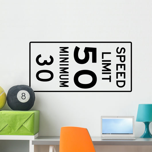 Speed Limit Sign 50 Wall Decal