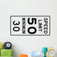 Speed Limit Sign 50 Wall Decal