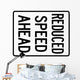 Reduce Speed Ahead Sign Wall Decal
