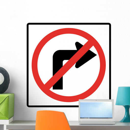 No Right Turn Symbol Wall Decal