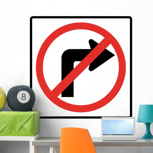No Right Turn Symbol Wall Decal