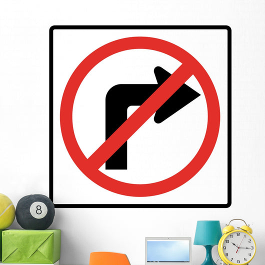 No Right Turn Symbol Wall Decal