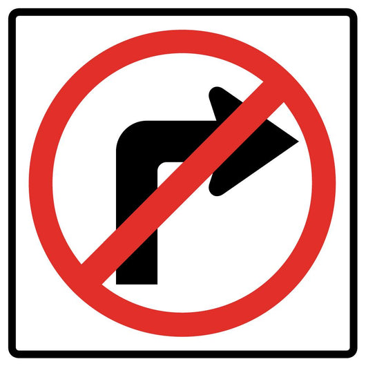 No Right Turn Symbol Wall Decal