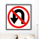 No U Turns Symbol Wall Decal