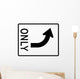 Left Turn Only Sign Wall Decal