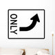 Left Turn Only Sign Wall Decal