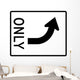 Left Turn Only Sign Wall Decal