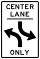 Center Lane Only Sign Wall Decal