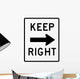 Keep Right Arrow Sign Wall Decal
